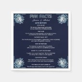 Boho Floral Dusty Light Blue Fun Fakten Navy Wed Serviette (Vorderseite)