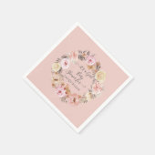 Boho Floral Dusty Pink Modern Baby Girl Dusche Serviette (Ecke)