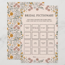 Boho Floral Earth Botanisches Bridal Pictionary Ga