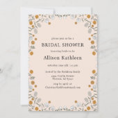 Boho Floral Earth Tones Botanisches Brautparty Einladung (Vorderseite)