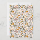 Boho Floral Earth Tones Botanisches Brautparty Einladung (Rückseite)