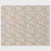 Boho Floral Earth Tones Botanisches Brautparty Geschenkpapier (Flach)