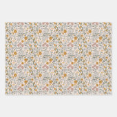 Boho Floral Earth Tones Botanisches Brautparty Geschenkpapier Set (Vorderseite)