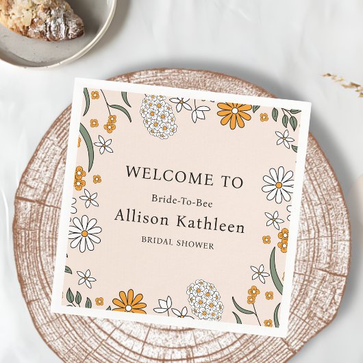 Boho Floral Earth Tones Botanisches Brautparty Serviette