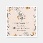 Boho Floral Earth Tones Botanisches Brautparty Serviette (Vorderseite)