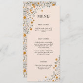 Boho Floral Earth Tones Brautparty Menu Card Einladung (Vorne/Hinten)