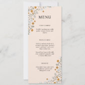 Boho Floral Earth Tones Brautparty Menu Card Einladung (Vorderseite)