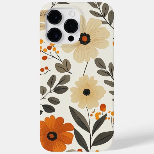 Boho Floral Earth Tones Case-Mate iPhone Hülle (Rückseite)