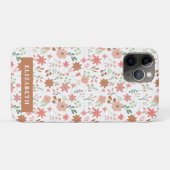 Boho Floral Earth Tones Custom Blume Case-Mate iPhone Hülle (Rückseite (Horizontal))