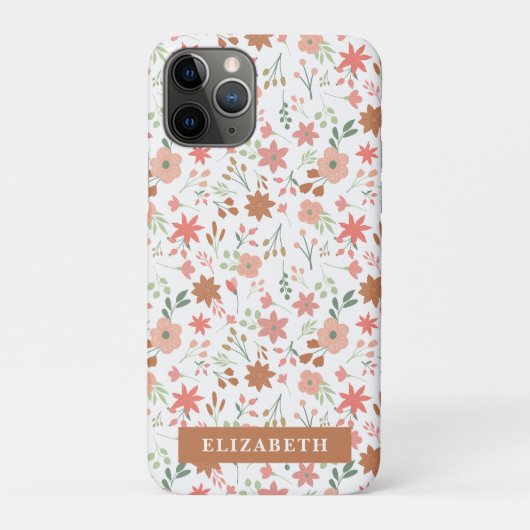 Boho Floral Earth Tones Custom Blume Case-Mate iPhone Hülle (Rückseite)