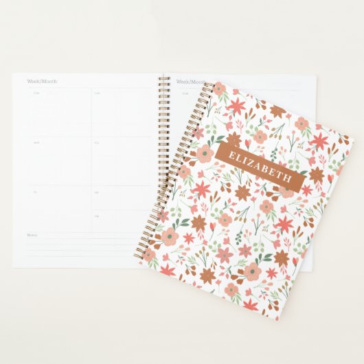 Boho Floral Earth Tones Custom Blume Planer (Anzeige)