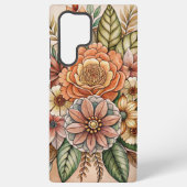 Boho Floral Earth Tones Samsung Galaxy Case Samsung Galaxy Hülle (Rückseite)