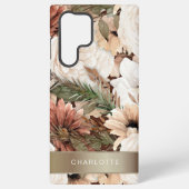 Boho Floral Earth Tones Samsung Galaxy Hülle (Rückseite)