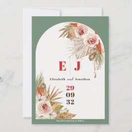 Boho floral Earth tönt Bogenrahmen Hochzeitsgrat F Save The Date