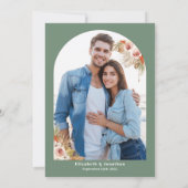 Boho floral Earth tönt Bogenrahmen Hochzeitsgrat F Save The Date (Rückseite)