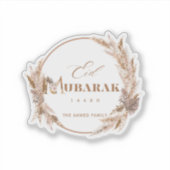 Boho Floral Eid Mubarak Sticker (Vorderseite)