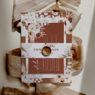 Boho Floral Einladung Bauch Band