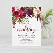 Boho Floral | Einladung zur Hochzeit (Stehend Vorderseite)