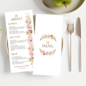 Boho Floral Elegant Bohemisch Earth Tone Wedding Menükarte