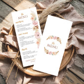 Boho Floral Elegant Bohemisch Earth Tone Wedding Menükarte