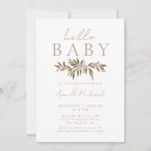 Boho Floral Elegant Gender Neutral Baby Shower Einladung (Vorderseite)