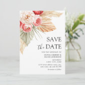 Boho Floral Elegant Herbsthochzeit Einladung (Stehend Vorderseite)