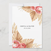 Boho Floral Elegant Herbsthochzeit Einladung (Rückseite)