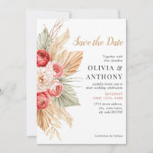 Boho Floral Elegant Herbsthochzeit Einladung (Vorderseite)