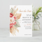 Boho Floral Elegant Herbsthochzeit Einladung (Stehend Vorderseite)