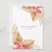 Boho Floral Elegant Herbsthochzeit Einladung (Rückseite)