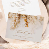 Boho Floral Elegant Script Wedding Dankeskarte