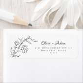 Boho Floral Elegant Wedding Rücksendeadresse (Insitu)