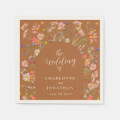 Boho Floral Elegante Arch Hochzeit im Herbst Napki Serviette (Vorderseite)