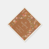 Boho Floral Elegante Arch Hochzeit im Herbst Napki Serviette (Ecke)