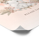 Boho Floral Elephant Baby Duwer bevorzugt Signatur Poster (Ecke)