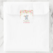 Boho Floral Elephant Birthday Favor Sticker Tag (Tasche)
