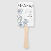 Boho Floral Eucalyptus Dusty Blue Wedding Program Fächer (Vorderseite)