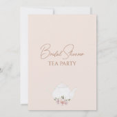 Boho Floral Eucalyptus Tee Party Brautparty Einladung (Rückseite)