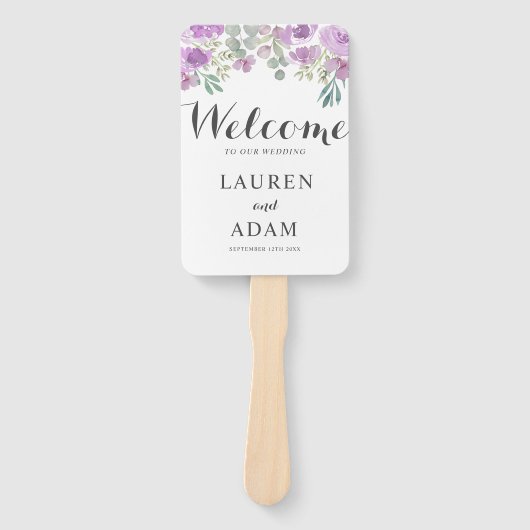 Boho Floral Eukalyptus Pink Wedding Program Fächer (Vorderseite)