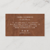 Boho Floral Event Plane Navy Blue Visitenkarte (Rückseite)