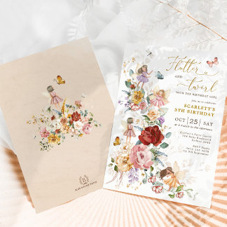 Boho Floral Fairy Princess Garden Geburtstagsparty Einladung