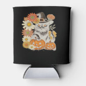 Boho Floral Fall Black Cat Halloween Essential T-S Dosenkühler (Vorderseite)