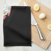 Boho Floral Fall Black Cat Halloween Essential T-S Geschirrtuch (Viertel Falte)