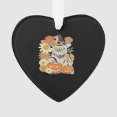 Boho Floral Fall Black Cat Halloween Essential T-S Ornament (Vorderseite)