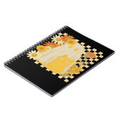 Boho Floral Fall Ghost and Black Cat Halloween Fal Notizblock (Linke Seite)