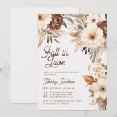 Boho Floral Fall in Liebe Brautparty Einladung (Vorne/Hinten)
