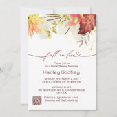 Boho Floral Fall in Liebe Brautparty Einladung (Vorderseite)