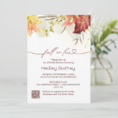 Boho Floral Fall in Liebe Brautparty Einladung (Stehend Vorderseite)