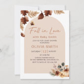 Boho Floral Fall in Liebe Pumpkin Baby Dusche Einladung (Vorderseite)