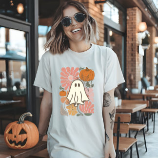 Boho Floral Fall Pink Ghost Tri-Blend Shirt